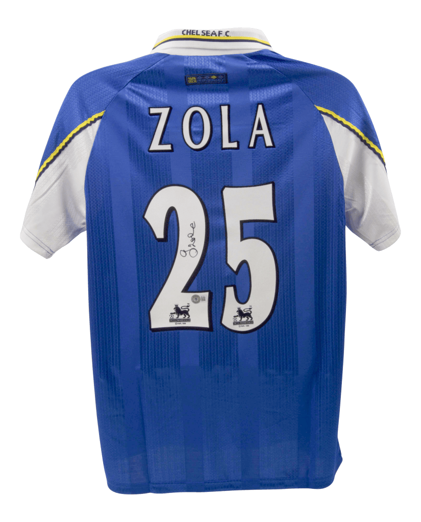 Gianfranco Zola Signed Chelsea Jersey – Beckett COA