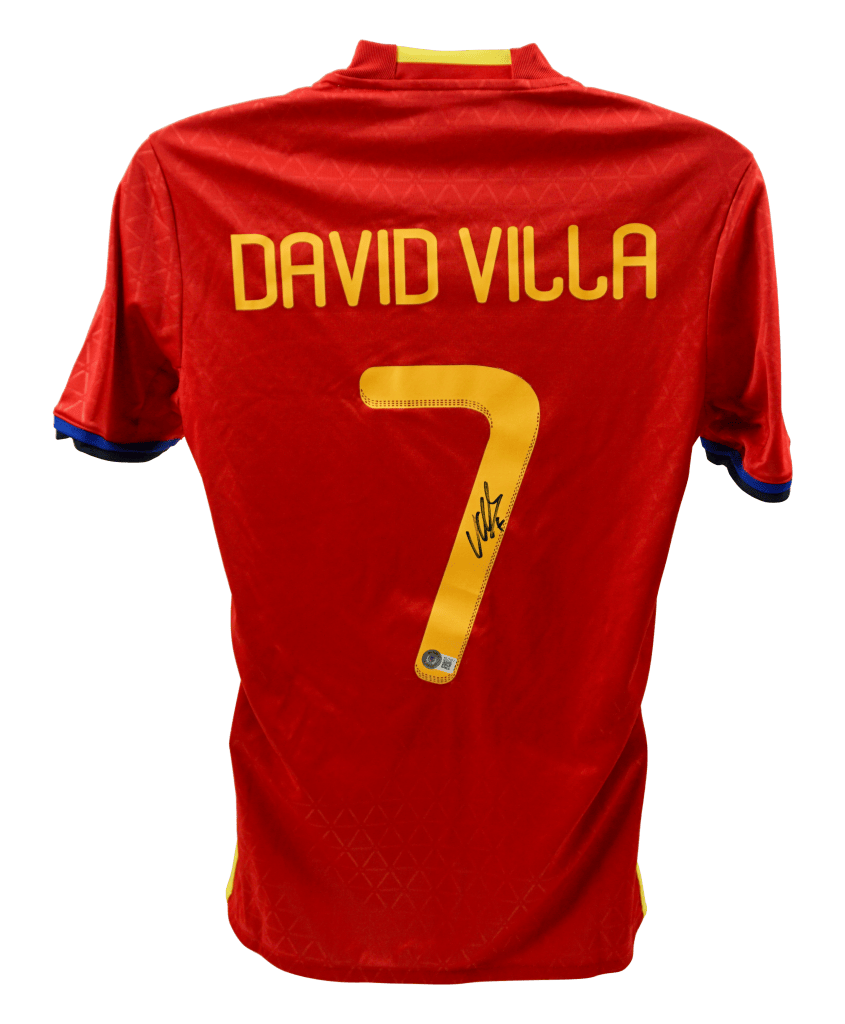 David Villa Signed Adidas Spain Home Jersey #7 – Beckett COA