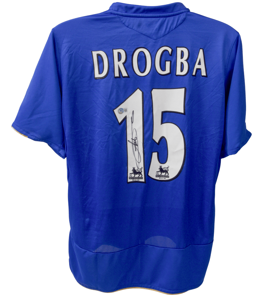 Didier Drogba Signed Umbro Blue Chelsea Home Jersey #15 – Beckett COA