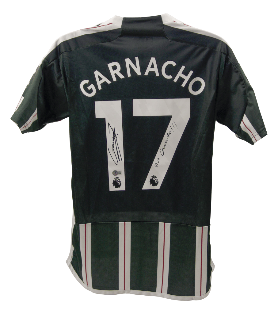 Alejandro Garnacho Signed 2023 Manchester United Jersey Inscribed – Beckett COA