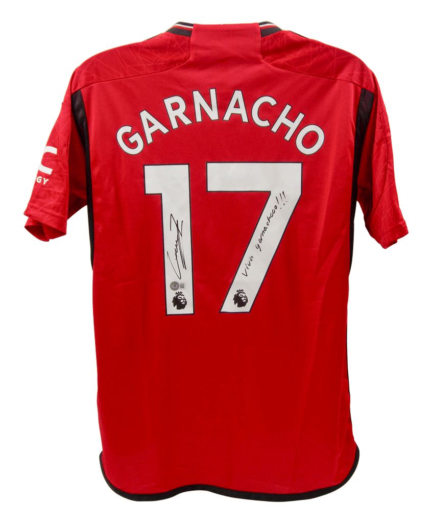 Alejandro Garnacho Signed 2023 Manchester United Jersey Inscribed – Beckett COA