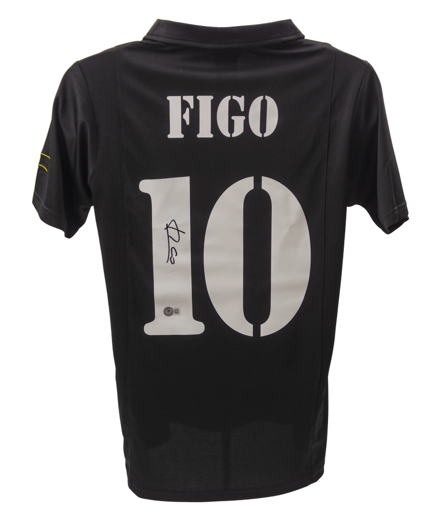 Luis Figo Signed Adidas Real Madrid Black Away Jersey #10 – Beckett COA