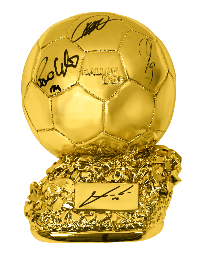 Ronaldo Nazario, Kaka, Benzema & Modric Signed Ballon d’Or Trophy – Beckett COA