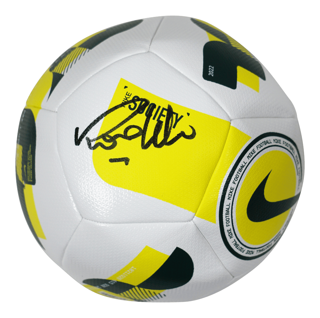 Ronaldo Nazario R9 Signed White/Yellow Nike Soccer Ball – Beckett COA