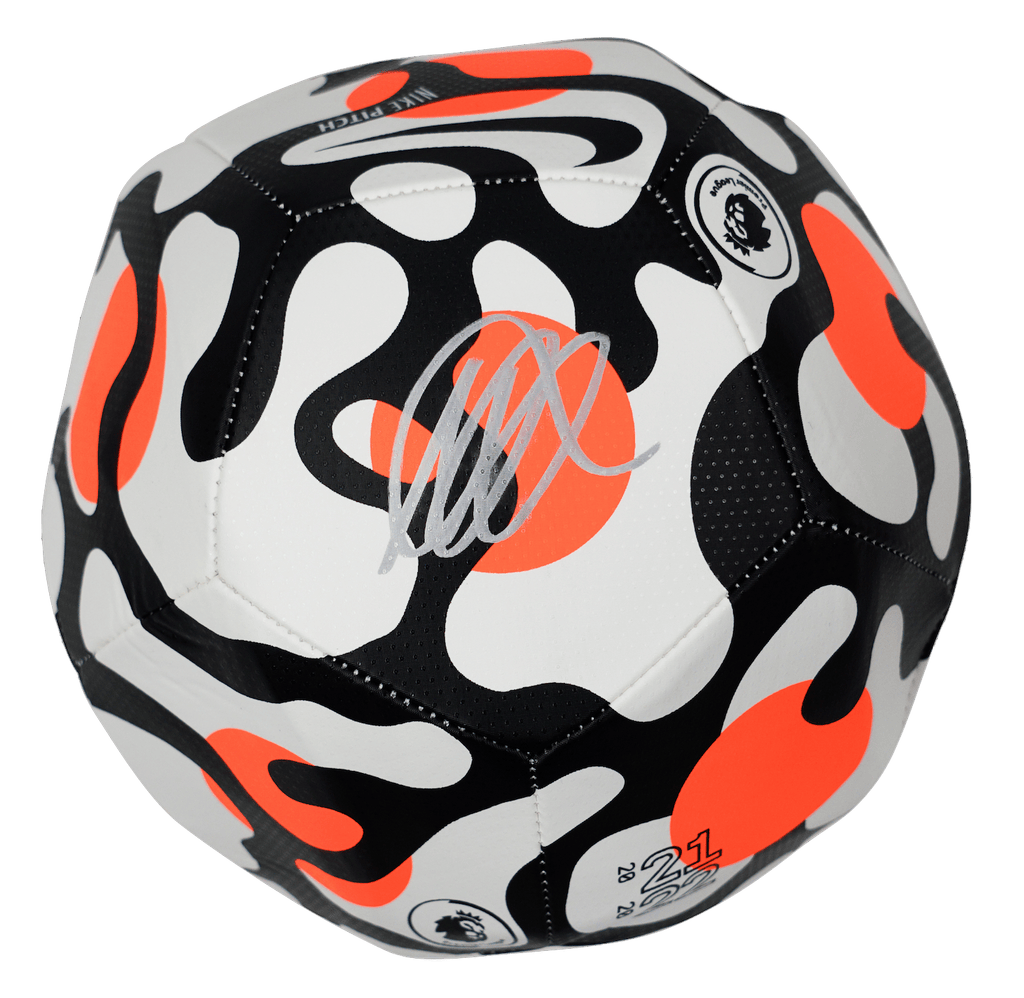 Mason Mount Signed Nike Premier League Black/Orange Soccer Ball – Beckett COA