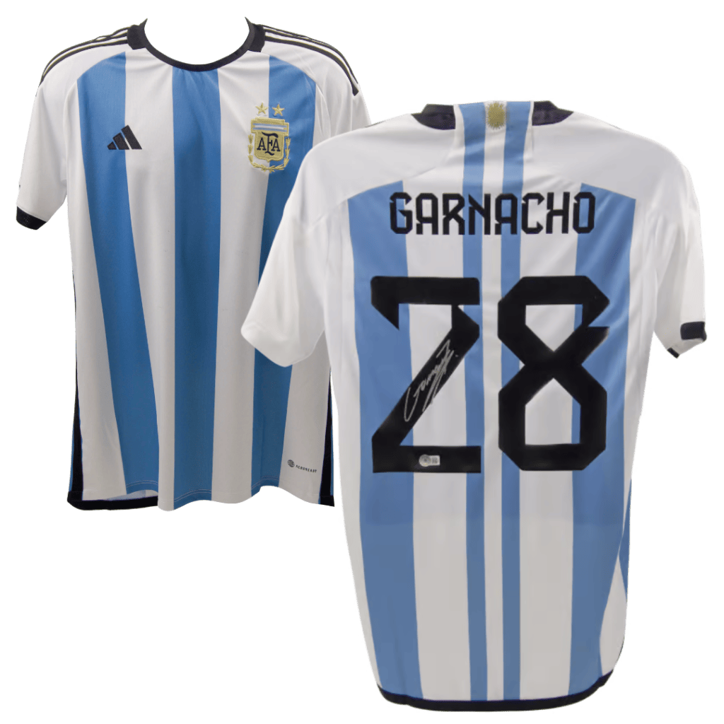 Alejandro Garnacho Signed Argentina Home Jersey #28 – Beckett COA