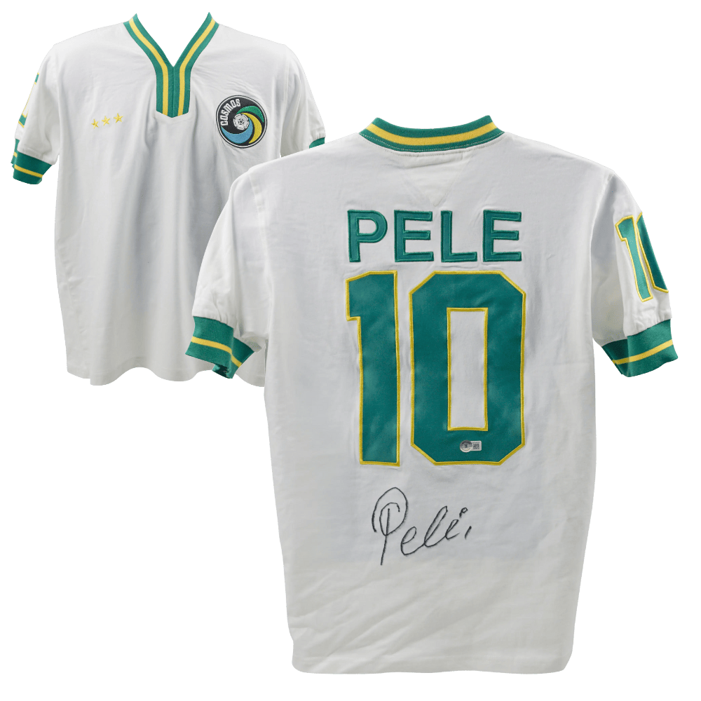 Pele Signed Vintage New York Cosmos Home Jersey #10 – Beckett COA