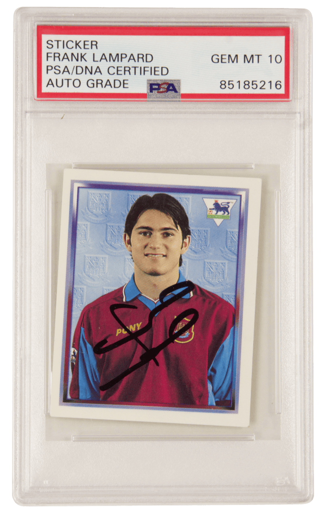 Frank Lampard Signed 1997 Merlin Premier League Rookie Sticker #472 – PSA 10