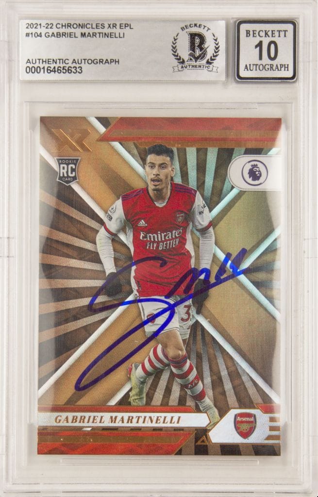 Gabriel Martinelli Signed 2021-22 Panini Chronicles XR EPL #104 Rookie – BGS 10