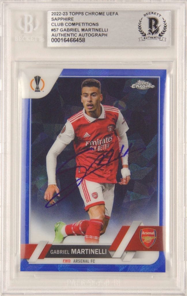 Gabriel Martinelli Signed 2022 Topps Chrome Club Comps Sapphire – BGS Authentic