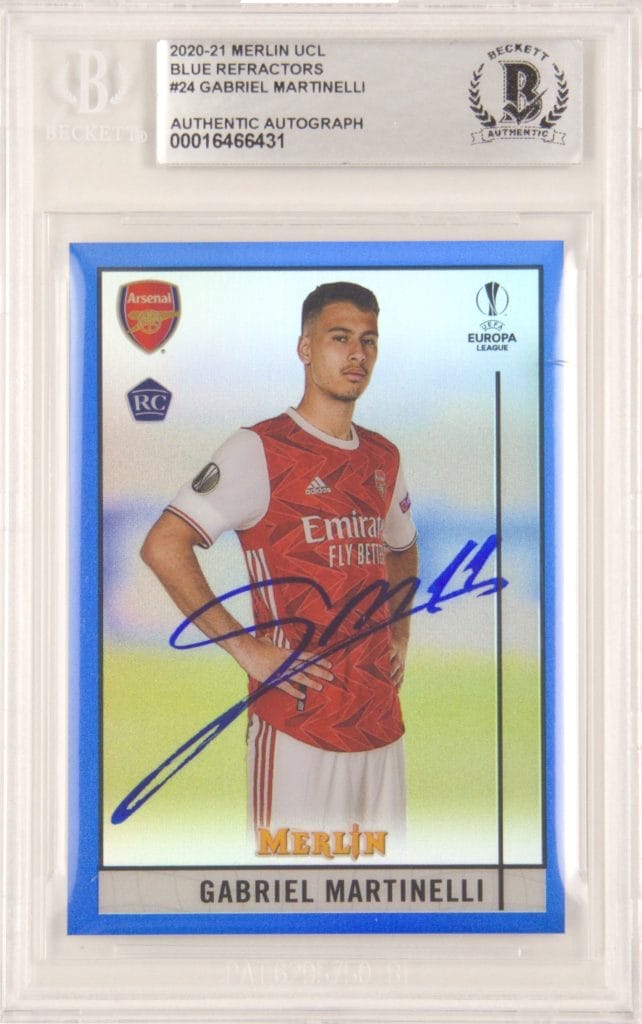 Gabriel Martinelli Signed 2020 Topps Merlin Chrome Blue /75 RC – BGS Authentic