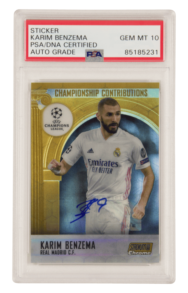 Karim Benzema Signed 2021 Topps Stadium Club Chrome Gold  50 - Psa 10 