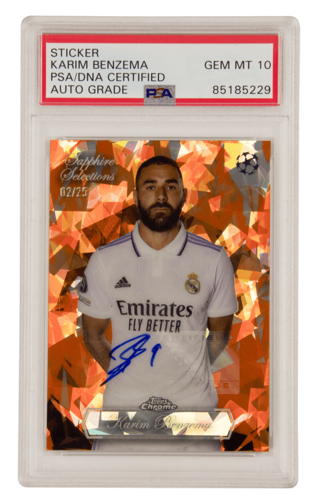 Karim Benzema Signed 2023 Topps Chrome Sapphire Selections Orange /25