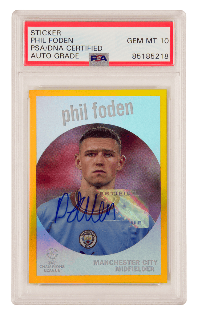 Phil Foden Signed 2022 Topps UCC Chrome 1959 Gold Refractor /50 – PSA 10