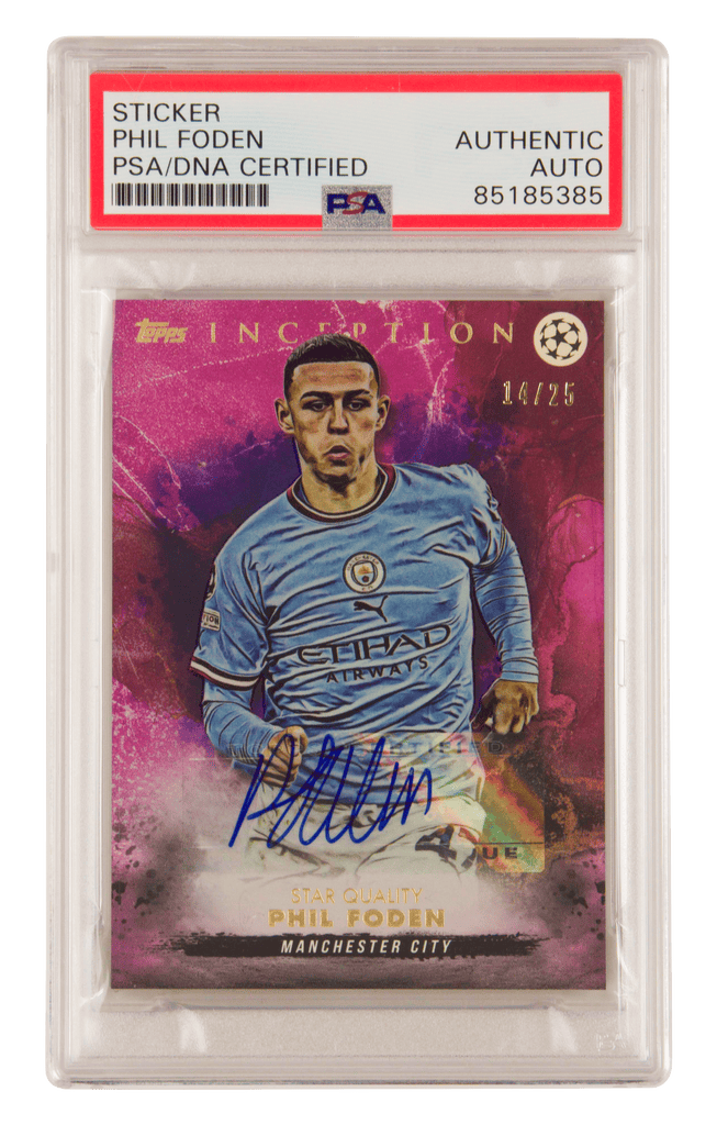 Phil Foden Signed 2023 Topps Inception Star Quality Purple /25 – PSA Authentic