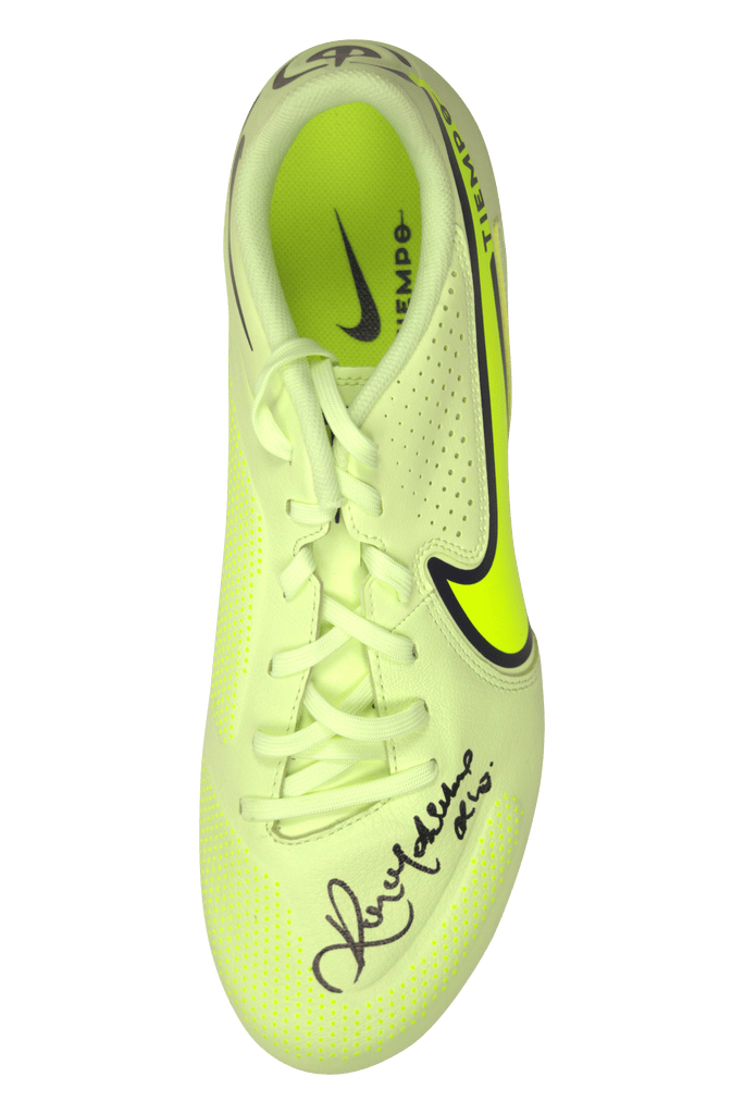 Ronaldinho Signed Nike Tiempo Lime Green Soccer Boot Cleat – Beckett COA