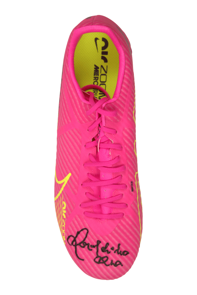 Ronaldinho Signed Nike Air Zoom Mercurial Pink Soccer Boot Cleat – Beckett COA