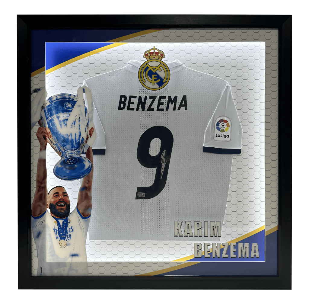 Benzema Signed Real Madrid Jersey LED Lighting 3D Custom Framed – Beckett COA