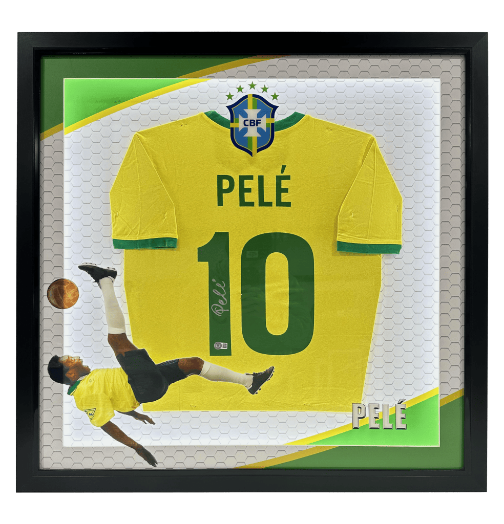Pele Signed Brazil Jersey LED Lighting 3D Custom Framed – Beckett COA