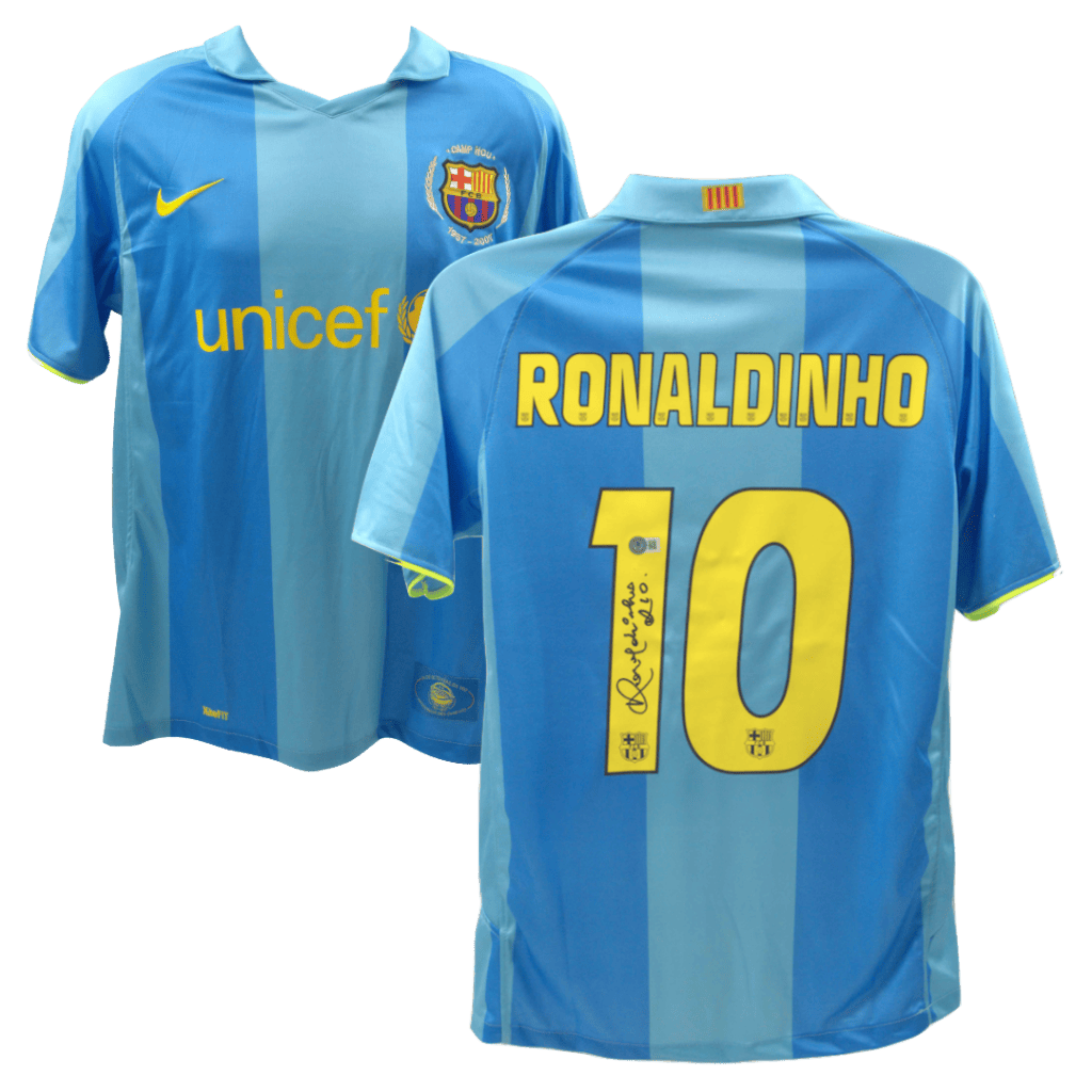 Ronaldinho Signed FC Barcelona Nike Away Jersey #10 – Beckett COA