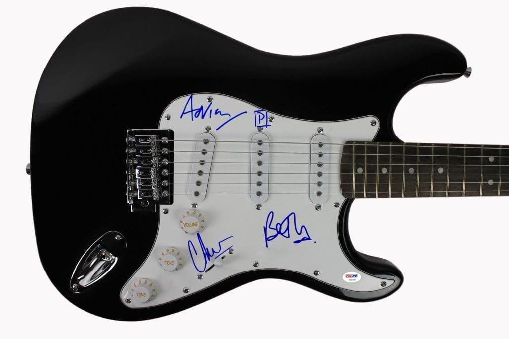 Portishead (Beth Gibbons, Adrian Utley & Geoff Barrow) Signed Guitar PSA AB03363