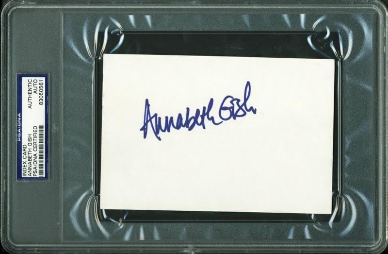 Annabeth Gish Authentic Signed 4X6 Index Card Autographed PSA/DNA Slabbed