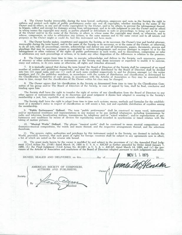 Jim Henson The Muppets Authentic Signed 1975 Document PSA/DNA #V10668
