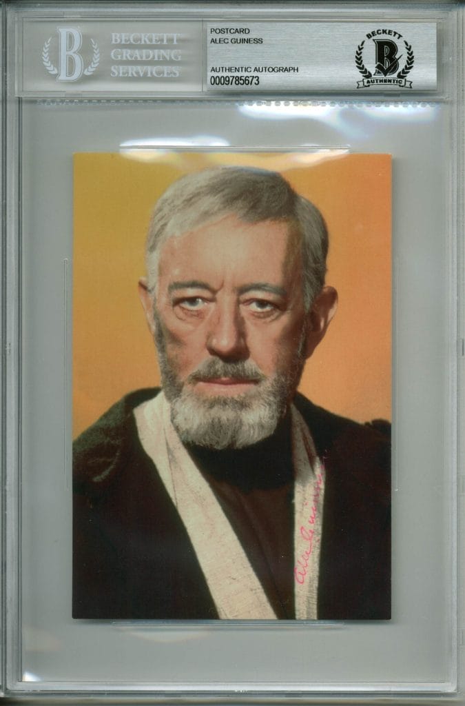 Alec Guinness Star Wars A New Hope Authentic Signed 4×6 Postcard BAS Slabbed