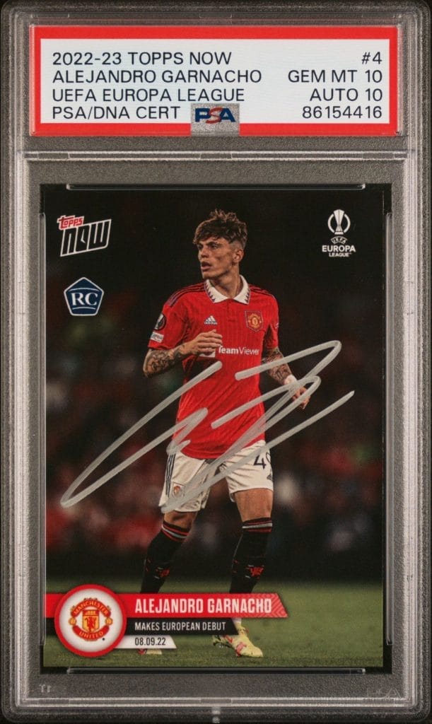 Alejandro Garnacho Signed 2022 Topps Now Debut Rookie Soccer Card – PSA10/AUTO10