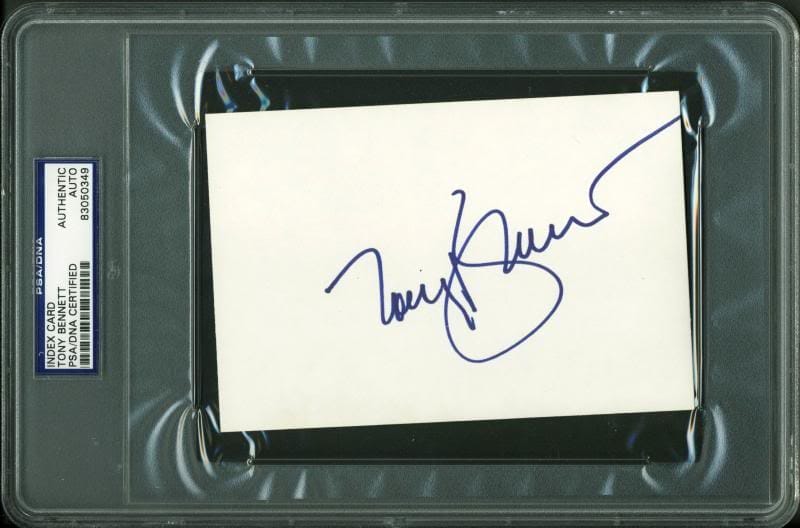 Tony Bennett Authentic Signed 4X6 Index Card Autographed PSA/DNA Slabbed