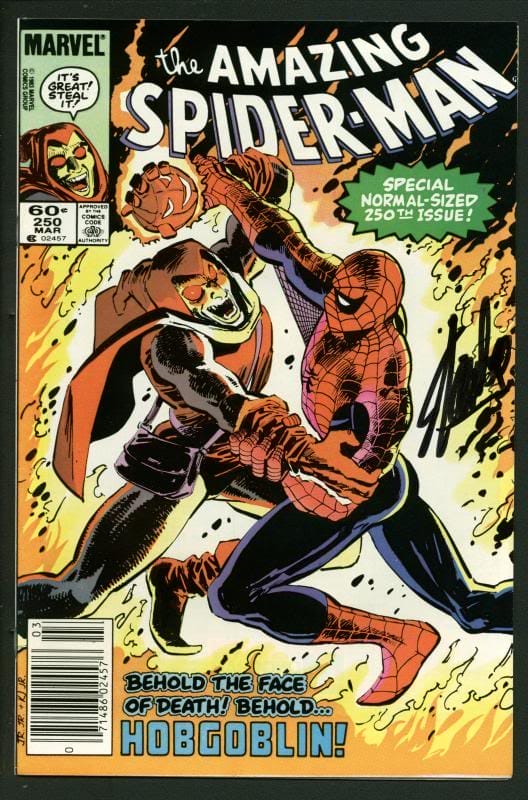 Stan Lee Signed Amazing Spider-Man #250 Comic Book Hobgoblin PSA/DNA #W18751