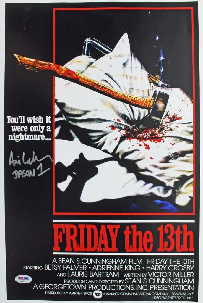 Ari Lehman “Jason 1” Authentic Signed Friday The 13th 12×18 Mini Poster PSA/BAS