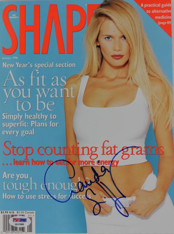 Claudia Schiffer Authentic Signed 1996 Shape Magazine PSA/DNA #Q12388