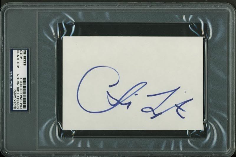 Christy Turlington Authentic Signed 4X6 Index Card Autographed PSA/DNA Slabbed