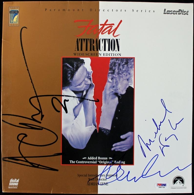 Michael Douglas & Glenn Close Authentic Signed Laserdisc Cover PSA/DNA #J00732