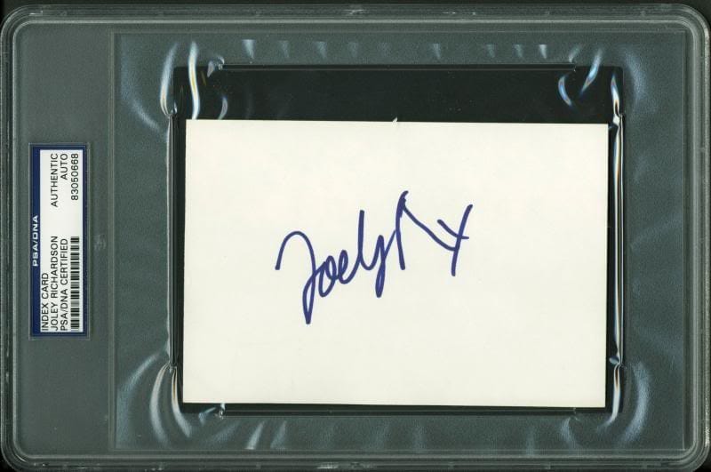 Joley Richardson Authentic Signed 4X6 Index Card Autographed PSA/DNA Slabbed