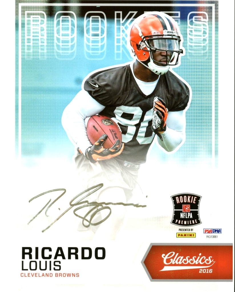 Browns Ricardo Louis Authentic Signed 8X10 Photo Autographed PSA/DNA #RG13061