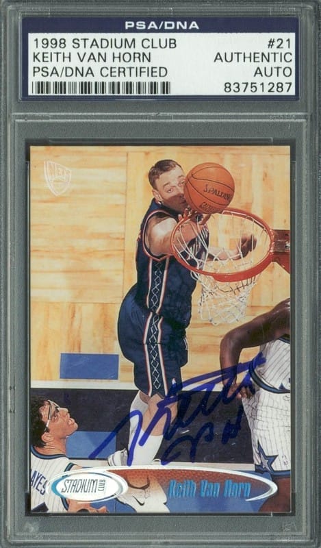 Nets Keith Van Horn Authentic Signed Card 1998 Stadium Club #21 PSA/DNA Slabbed