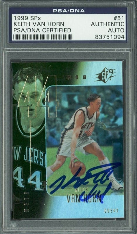 Nets Keith Van Horn Authentic Signed Card 1999 SPx #51 PSA/DNA Slabbed