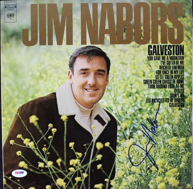 Jim Nabors Galveston Signed Album Cover W/ Vinyl Autographed PSA/DNA #V16061