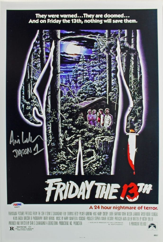 Ari Lehman “Jason 1” Authentic Signed Friday The 13th 12×18 Mini Poster PSA/BAS
