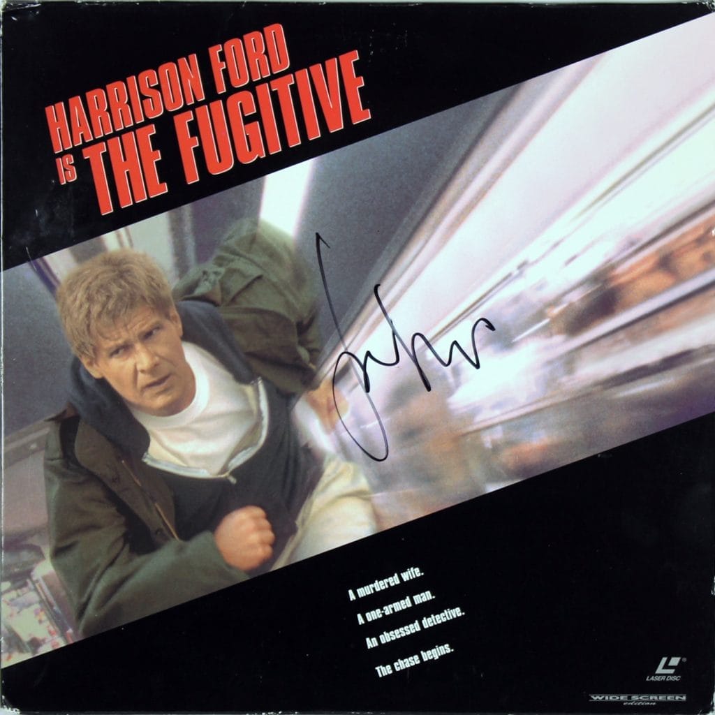 Harrison Ford Authentic Signed The Fugitive Laserdisc Cover w/ Disc BAS #A02051