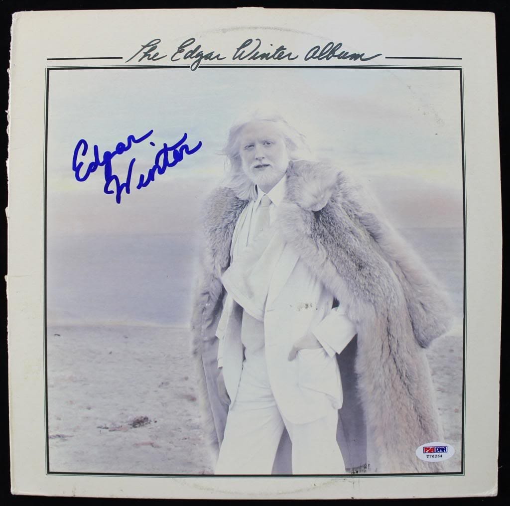 Edgar Winter Signed Album Cover W/ Vinyl Autographed PSA/DNA #T76264