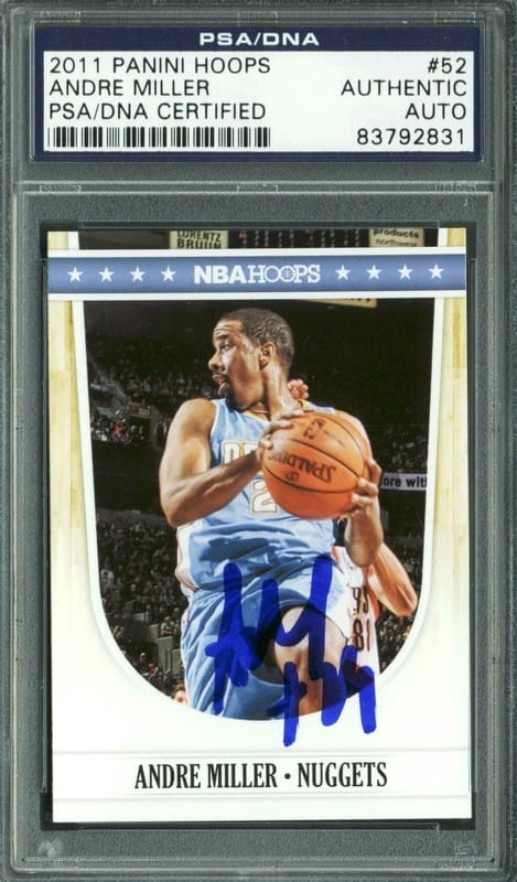 Nets Andre Miller Authentic Signed Card 2011 Panini Hoops #52 PSA/DNA Slabbed