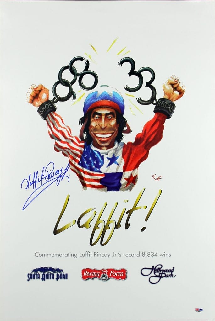 Laffit Pincay Jr Signed 18×26.5 Commemorative Career Wins Poster PSA/DNA #F19568