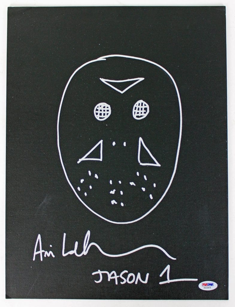 Ari Lehman “Jason” Signed Friday The 13th 11×14 Canvas Sketch PSA/DNA #AB33878