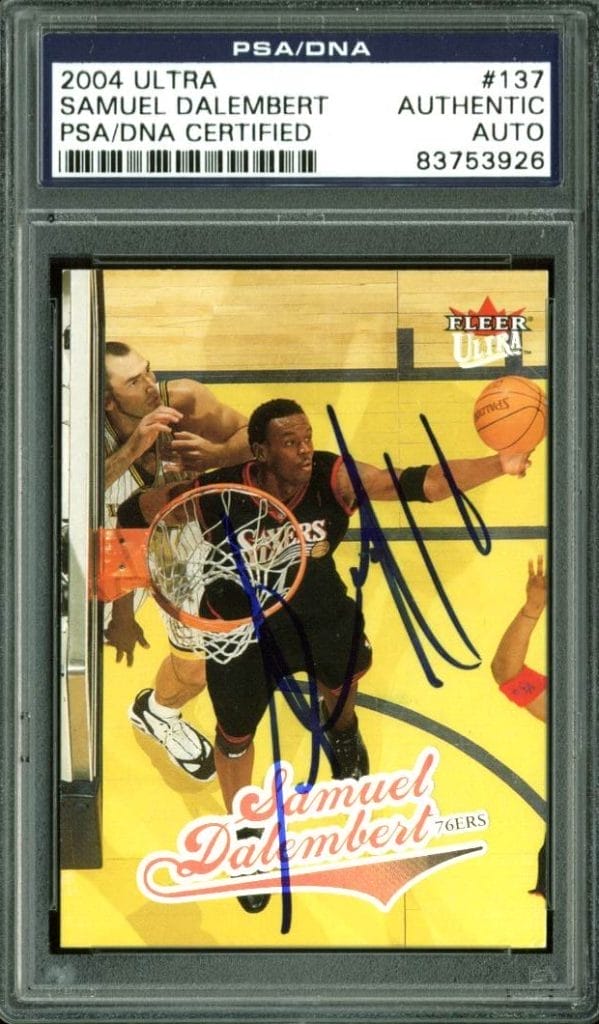 76ers Samuel Dalembert Authentic Signed Card 2004 Ultra #137 PSA/DNA Slabbed