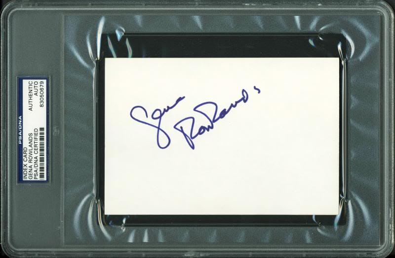 Gena Rowlands Authentic Signed 4X6 Index Card Autographed PSA/DNA Slabbed