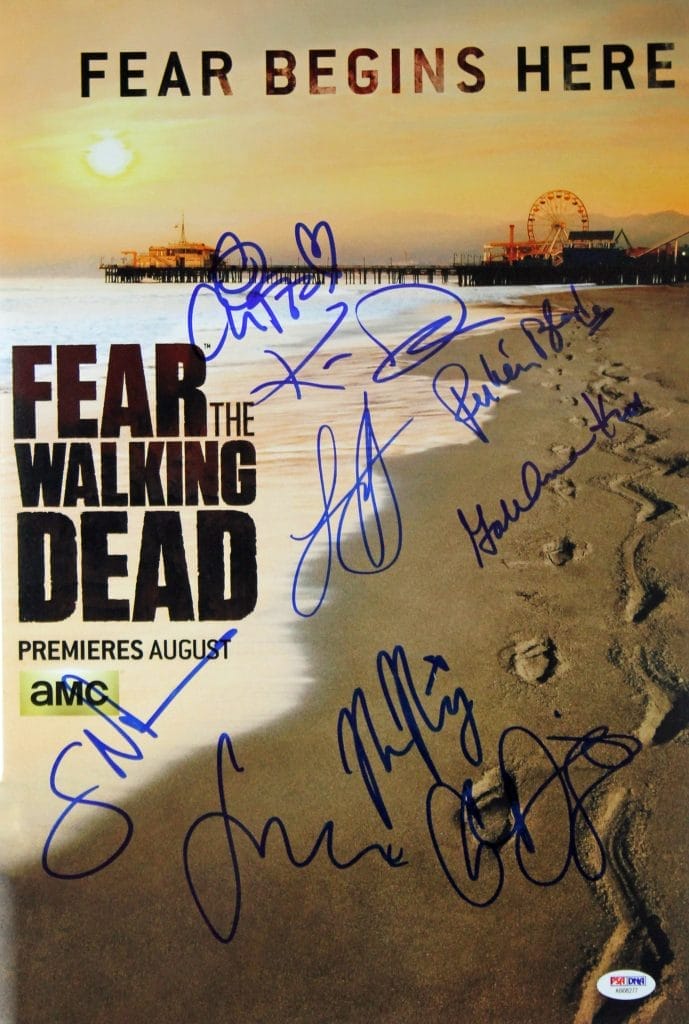 Fear The Walking Dead (9) Nicotero Signed 12×18 Movie Poster PSA/DNA #AB08277