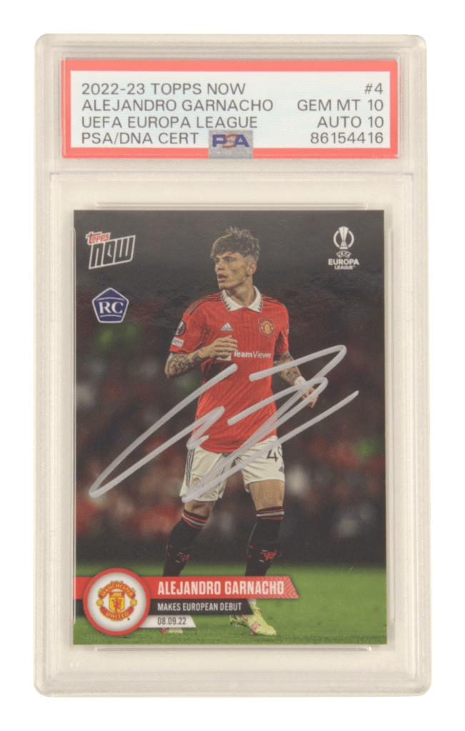 Alejandro Garnacho Signed 2022 Topps Now Debut Rookie Soccer Card – PSA10/AUTO10